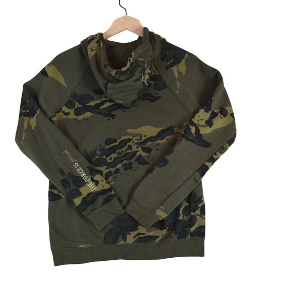 Nike Camo Floral “The Force is Female” Hoodie Size XS Green Black Print Logo Pul - Picture 3 of 7